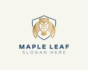 Owl Shield Crest logo design