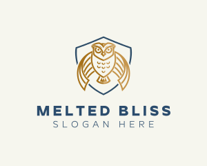 Owl Shield Crest logo design