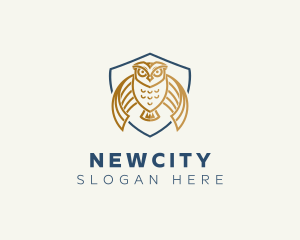 Owl Shield Crest logo design