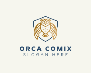 League - Owl Shield Crest logo design