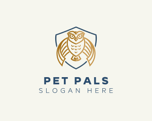 Owl Shield Crest logo design