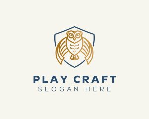 Owl Shield Crest logo design