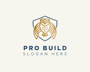 Owl Shield Crest logo design