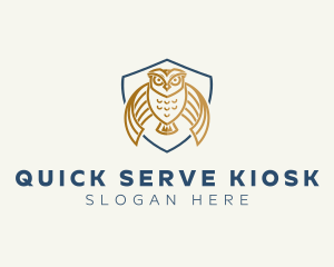 Owl Shield Crest logo design