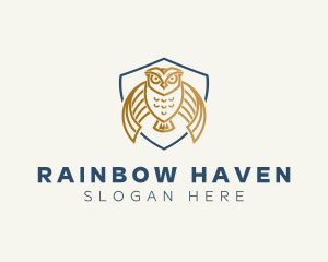 Owl Shield Crest logo design