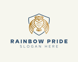 Owl Shield Crest logo design