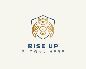 Owl Shield Crest logo design