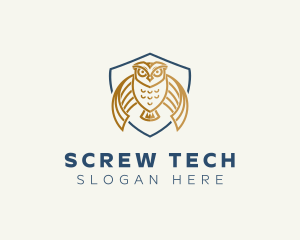 Owl Shield Crest logo design