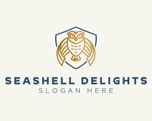 Owl Shield Crest logo design