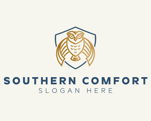 Owl Shield Crest logo design