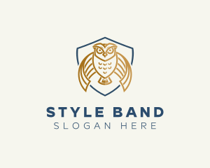 Owl Shield Crest logo design