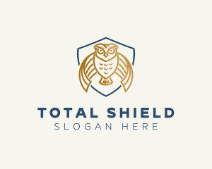 Owl Shield Crest logo design