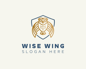 Owl - Owl Shield Crest logo design