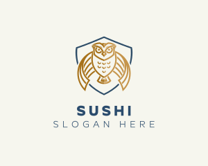 Owl Shield Crest logo design