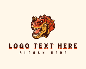 Ferocious - Giant Ceratosaurus Dinosaur logo design