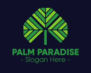Green Tropical Palm logo design