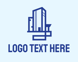 High Rise - Blue Corporate Building logo design