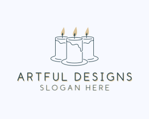 Candle Interior Design Decor logo design