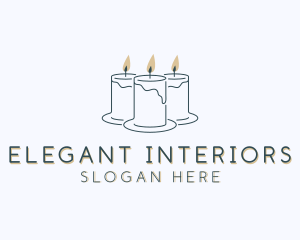 Candle Interior Design Decor logo design