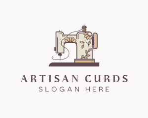 Floral Sewing Machine logo design