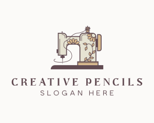 Floral Sewing Machine logo design