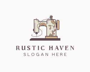 Floral Sewing Machine logo design