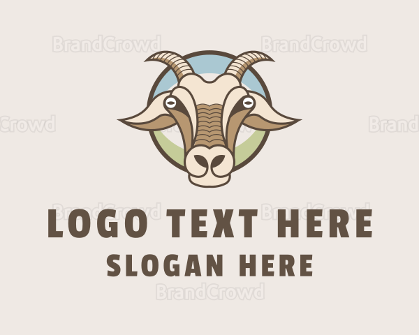 Goat Pasture Animal Logo