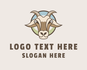 Farm Animal - Goat Pasture Animal logo design