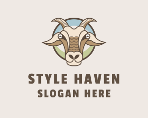 Shepherd - Goat Pasture Animal logo design