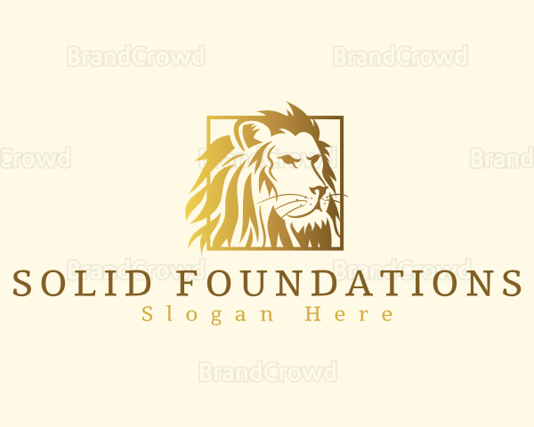 Golden Feline Lion Logo