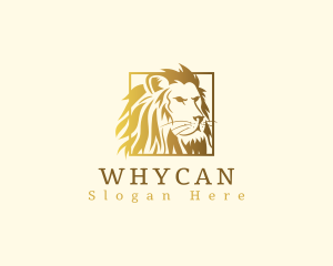Gold Lion - Golden Feline Lion logo design
