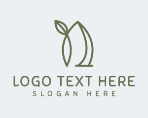 Vegan - Minimalist Leaf Letter N logo design