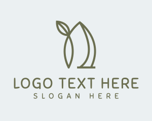 Plant - Minimalist Leaf Letter N logo design