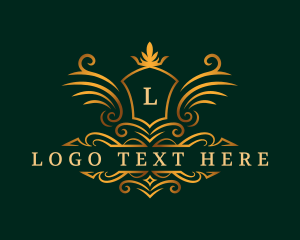 High End - Luxury Crown Shield logo design