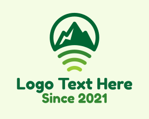 Location Pin - Mountain Location Signal logo design