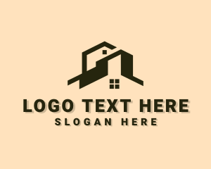 Leasing - Residential House Roofing logo design