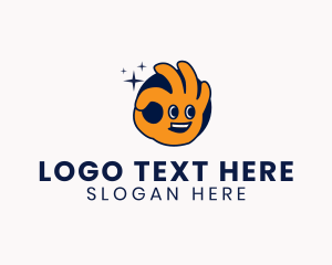 Happy - Clean Hand Character logo design