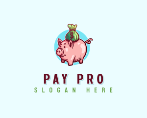 Salary - Pig Money Savings logo design