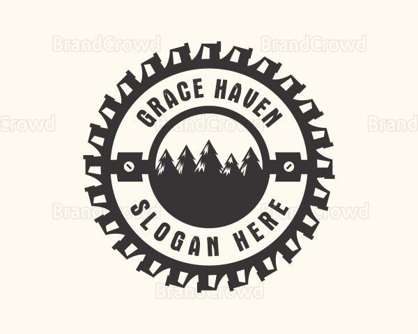 Pine Tree Lumberjack Logo