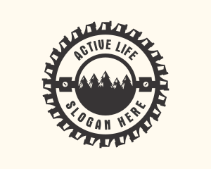 Pine Tree Lumberjack Logo