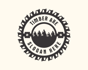 Pine Tree Lumberjack logo design