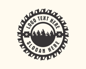 Woodcutting - Pine Tree Lumberjack logo design
