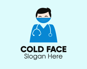 Doctor Surgeon Face Mask Scrubs logo design