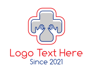 Rescue - Medical Hands Cross logo design