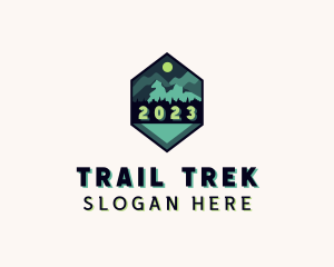 Hiker - Mountain Trekking Adventure logo design