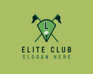 Golf Flag Country Club logo design