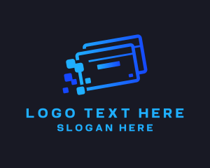Transaction - Credit Card Pixel logo design