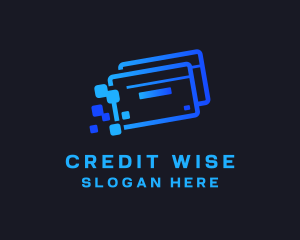 Credit - Credit Card Pixel logo design