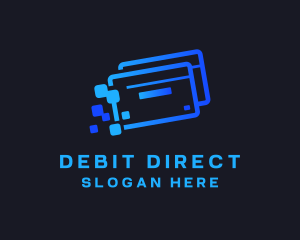 Debit - Credit Card Pixel logo design