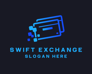 Transaction - Credit Card Pixel logo design